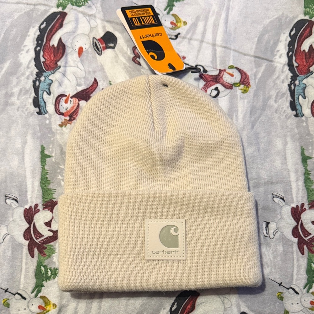 Carhartt Oat Milk Tonal Knit Beanie